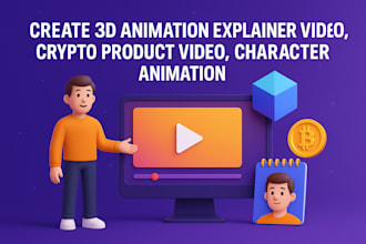 create 3d animation explainer video, crypto product video, character animation