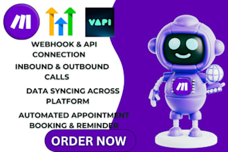 integrate vapi ai voice agent with gohighlevel, automate workflow using make com