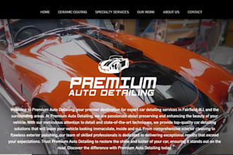 car detailing website, car wash website, auto detailing website auto body repair