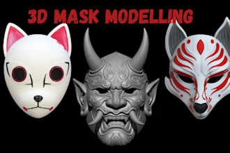 3d mask hallowen cosplay helmet stl file 3d model printable props armor custume