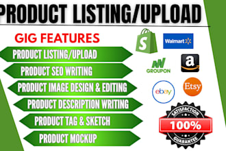 add product tag SEO description writing product listing upload product mockup