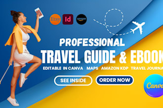write , design canva editable travel guide book travel article amazon kdp ebook