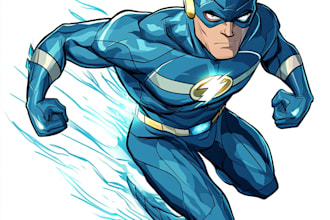 draw you a dc or marvel style comic book superhero character