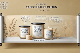 do product label design, candle label design, packaging design, supplement label