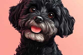 do a custom disney pet portrait illustration