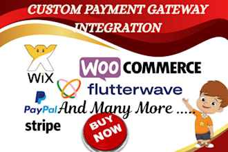 integrate custom payment gateway strip, paypal and more in your website