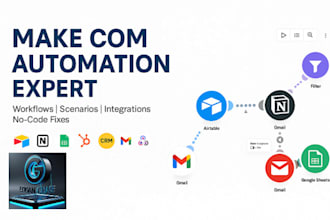 setup make com automation, made com, make com scenario, make com automation