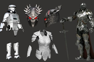 create 3d mask 3d sword 3d helmet wearable armor cosplay full body armor print