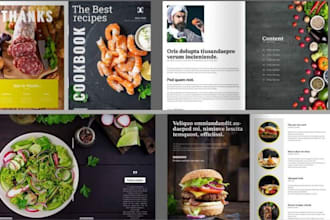 write cookbook food recipe content, design cookbook cover, cookbook formatting