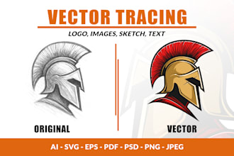 do vector tracing, raster to vector logo or image