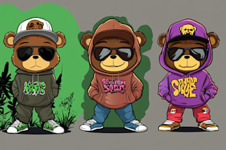 draw a professional cartoon, animal mascot, cartoon