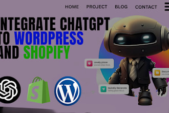 integrate chatgpt chatbot and openai API into wordpress an shopify website