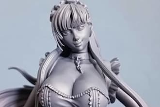 do 3d anime figure model 3d figurine statue carton action chibi character model