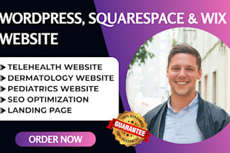 do wordpress squarespace wix telehealth dermatology website pediatrics website
