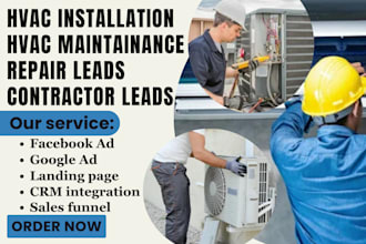 generate hvac installation leads hvac maintainance repair leads contractor leads