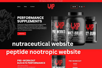 build squarespace nutraceutical website supplement website peptide nootropic
