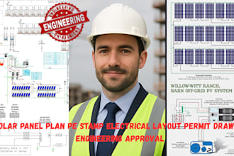 solar panel plan pe stamp electrical layout permit drawing engineering approval