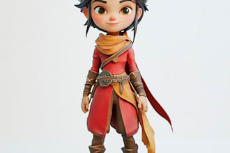 make 3d game character illustration