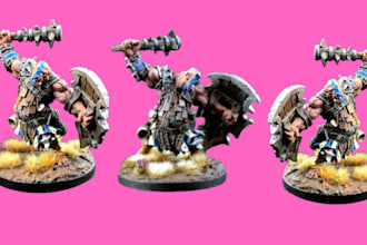 paint miniatures and deliver custom 3d prints or stl files