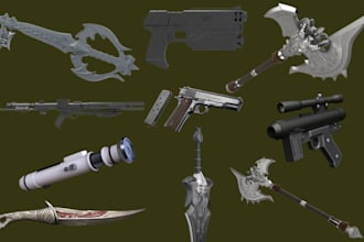 3d weapon 3d sword 3d props armor 3d cosplay assets 3d gun dagger for printing
