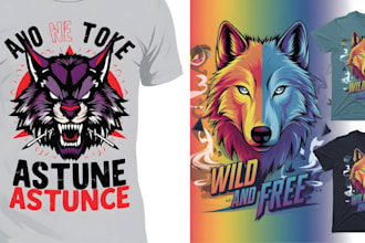 create hand drawn animal fox t shirt logo
