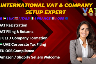 handle uae, UK, italy, and eu vat registration, filing,