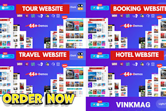 create tour travel agency website rental hotel booking website airbnb website