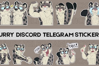 draw custom furry telegram stickers and emotes, nsfw stickers, fursona stickers