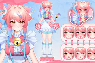 design and rig high quality live2d character model avatar for vtuber anime style