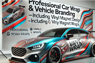 create professional car wrap and vehicle vinyl branding design, car magnet wrap