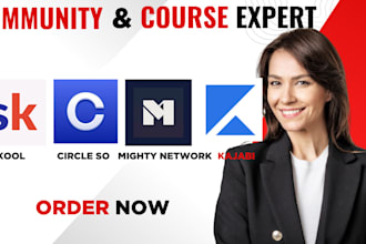 manage, setup mighty network, circle so, ghl kajabi, skool online course