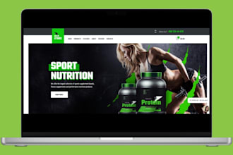 design fitness supplement shopify store health nutrition supplement website
