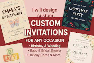 design birthday, wedding, baby shower, and all type of invitation