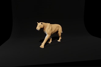 detailed animal 3d model, fur, hair, xgen, rig, realistic texture, 3d animation