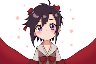 draw custom character, fanart, in anime cartoony style