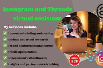 be your professional instagram and threads virtual assistant