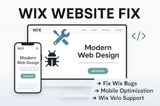fix wix website, edit wix site wix velo, bugs fix, improve mobile responsiveness