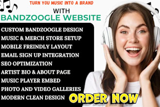 design or redesign a professional bandzoogle music website and store