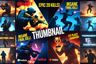 create catchy gaming thumbnails for youtube and twitch