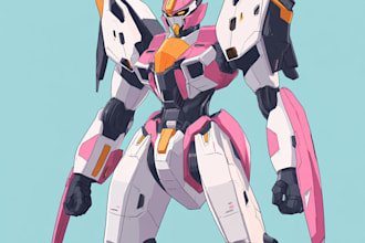 draw amazing concept for mecha, robot