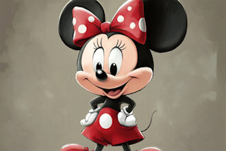 illustrate a portrait in semi realism disney cartoon style
