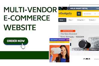 build multivendor ecommerce website food restaurant landing page sales marketing