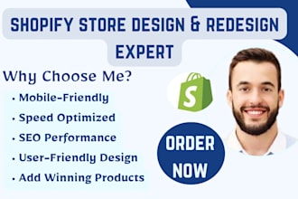 design, redesign shopify store to be mobile friendly, speed and SEO performance