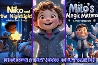 design kids picture book, children storybook illustration