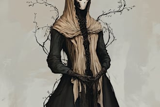 make a horror character art and horror character design, game art