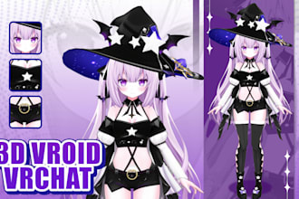 create 3d character model for vroid or vrchat