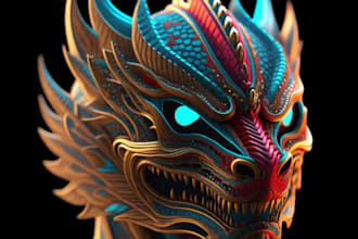 sculpt 3d mask 3d cosplay props 3d helmet cosplay mask 3d model  mask for print