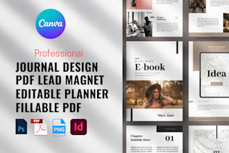 create fillable pdf, form, lead magnet, editable planner, workbook, journal