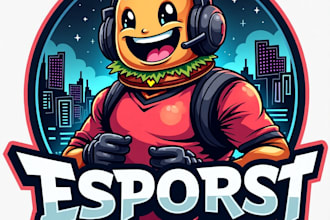 design high quality esport burger mascot logo with unlimited revision