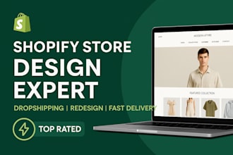 build shopify store design, ecommerce dropshipping store, shopify website design